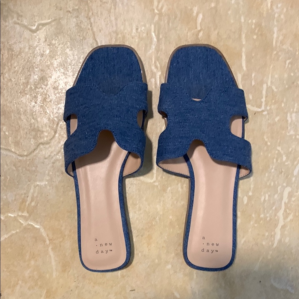H-Sandals by A New Day , Women's Blue Slide Sandals